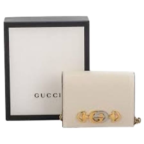 Gucci NIB Zumi Wallet on Chain in Ivory w/Box, Dustbag and COA - Picture 1 of 16